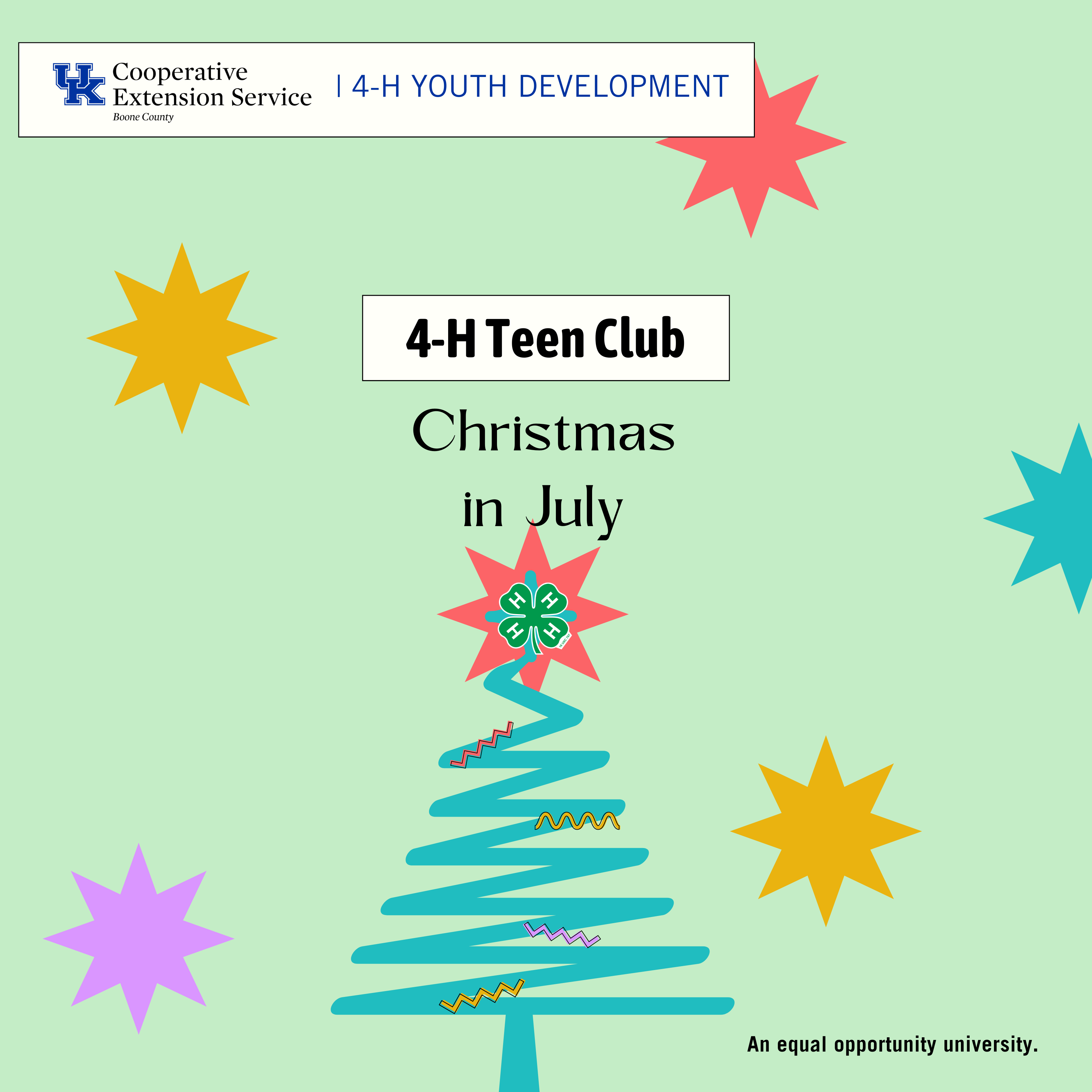 Teen Club Christmas in July Event Ad